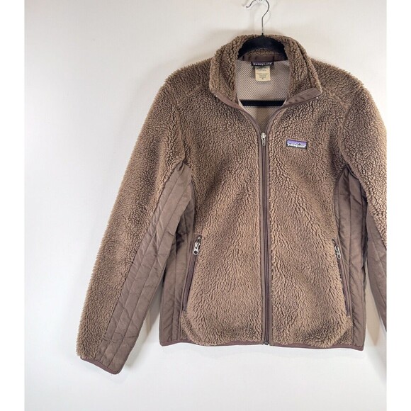 Patagonia Womens Jacket Brown Retro X Deep Pile Fleece Full Zip Outdoor Medium - Picture 5 of 10